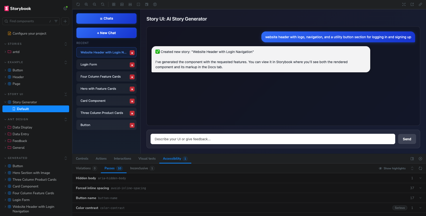 Story UI screenshot. 